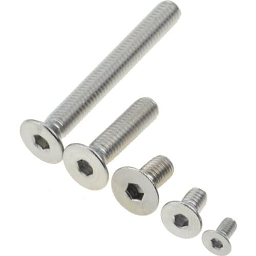 50pcs DIN7991 M5x10 mm M5*10 mm flat head countersunk head 304 Stainless Steel Hex Socket Head Cap Screw