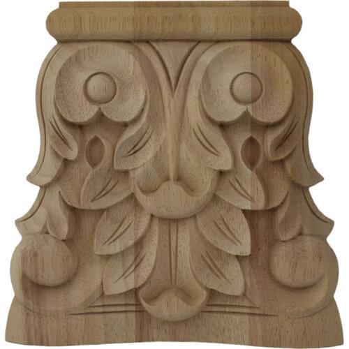 Vintage Plant Wood Carved Corner Applique Decorate Frame Cabinet Door Furniture Decorative Wooden Figurines Desk Decoration