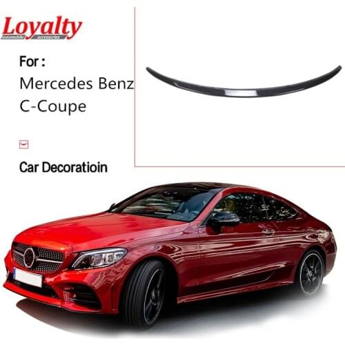 Loyalty for Mercedes-Benz C Class Coupe 2015-2019 Exterior Trunk Spoiler Rear Wing Trim Cover Carbon Fiber Car Accessories