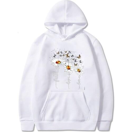 Japanese Style Hoodie Women Long Sleeve Sunflower Pullover Women Butterfly Pullover Women Round Neck Hoodie Casual Streetwear