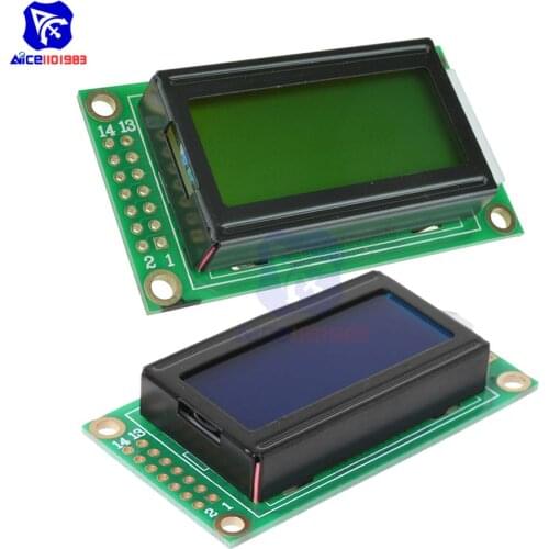 Diymore 0802LCD 8*2 Character LCD Display Backlight Module LCM for Arduino Raspberry Pi