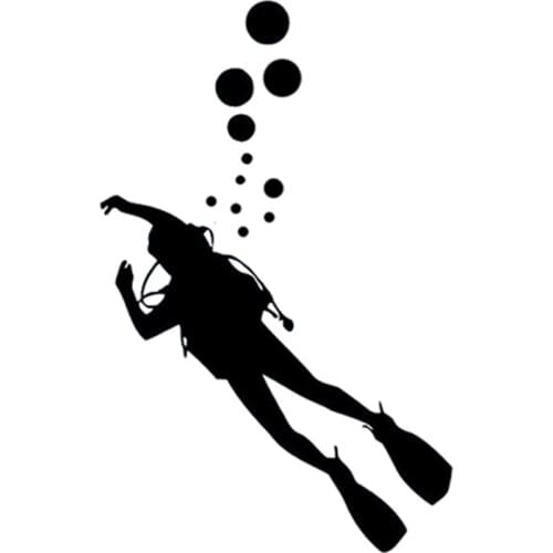10.3CM*16.1CM Interesting Diving Sports Creative Ocean Silhouette Vinyl Car Sticker S9-0643