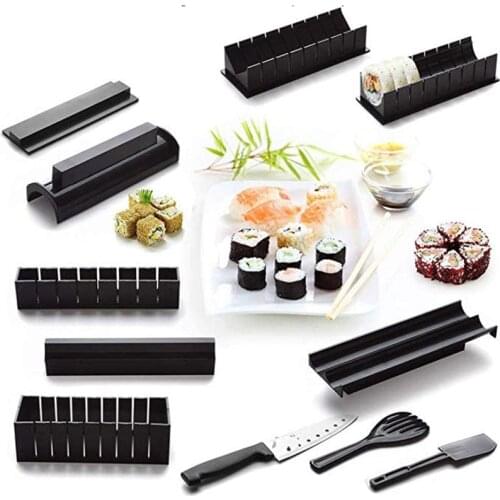 10Pcs/Set DIY Sushi Making Kit Roll Sushi Maker Rice Roll Mold Kitchen Sushi Tools Japanese Sushi Cooking Tools Kitchen Tools