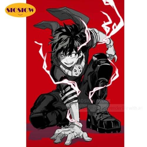 5d Diy Diamond Embroidery Cross Stitch Anime My Hero Academia Midoriya Izuku Poster 3d Daimond Painting Deku Full Set Decor Room