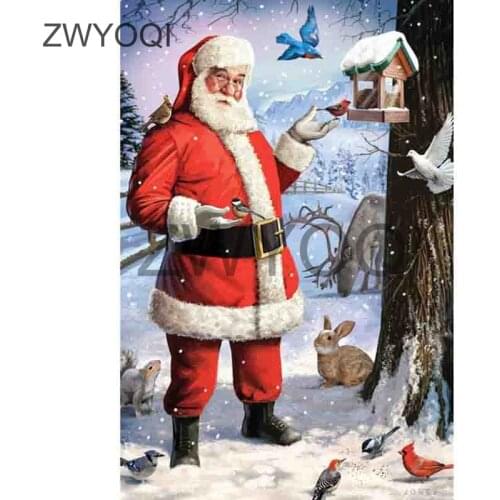 5DDIY Diamond embroidery Cross stitch Full Square Diamond painting Santa rabbit bird Full Round Diamond mosaic Santa rabbit bird