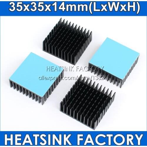 5pcs 35x35x14mm Aluminum Heatsink Radiator Cooling For Electronic Chip IC 3D printer Raspberry PI With Thermal Conductive Tape