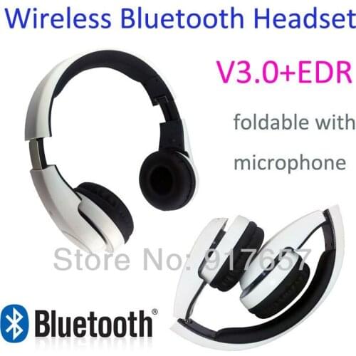 Wireless Bluetooth3.0 stereo Headset,earphones with microphone,DJ BASS stereo,Foldable 3.5mm Noise Cancelling headband headphone