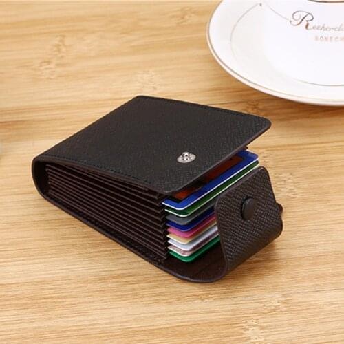 Business Card Holder Blue/Brown/Coffee PU Leather Multifunctional Coin Purse Male and Female Organ Card Case Passport Wallet