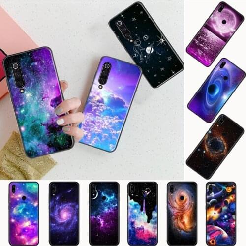 Starry Sky Space Moons Volcano Phone Case black For Xiaomi Redmi mi note 7 8t 9 9t 9s 8 10 10t 11 pro lite K20 max 3