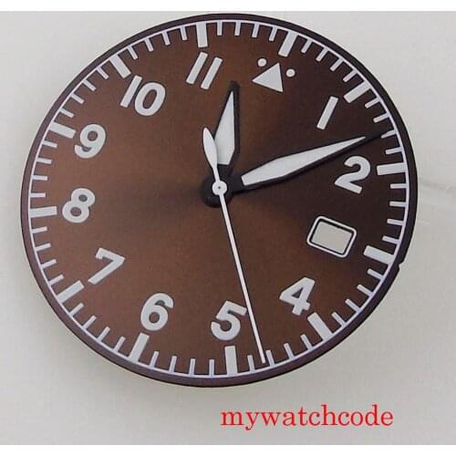 33.6mm Sunburst Watch Dial Green Luminous For NH35A Movement Green Luminous Marks With Date Window Wristwatch Accessories