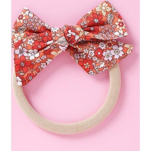 Colorful Baby Headband Elastic Printing Flower Patternheadband Newborn Head Bands Bowknot Bows Kids Baby Girl Hair Accessories