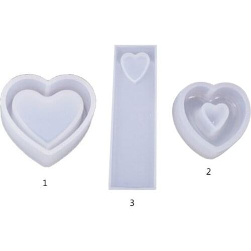 Hot Crystal Epoxy Resin Mold Heart Shaped Box Hollow Pendant Bookmark Casting Silicone Mould Handmade DIY Crafts Making Tool