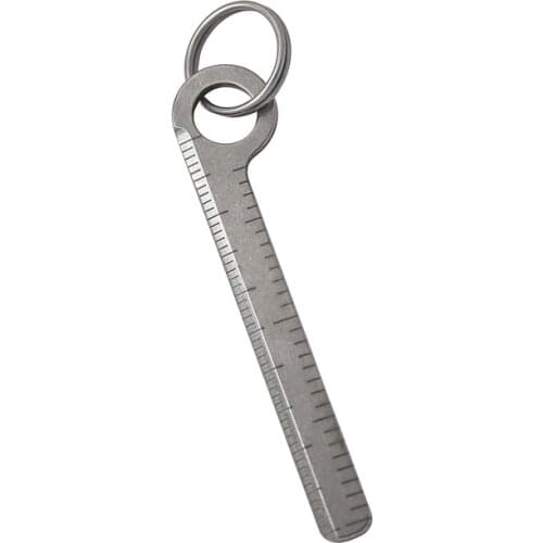 A207 TC4 Titanium alloy small ruler keychain portable ruler EDC measurement tool cm inch send titanium ring Multifunctional clip