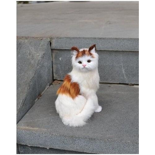 Cute simulation cat toy polyethylene & furs handicraft house Decoration cat doll gift about 20x12x15cm 1291