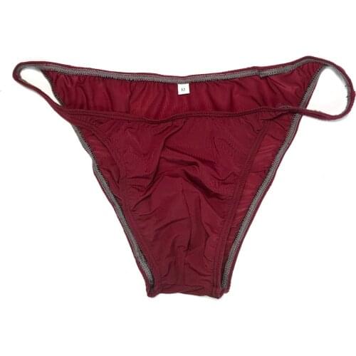 G3772 Mens String Bikini Contoured Pouch Low Rise Moderate Back Nylon spandex soft thin jersey semi c-thru