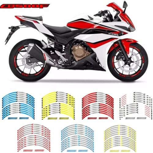 Motorcycle front and rear wheels Edge Outer Rim Sticker Reflective Stripe Wheel Decals For Honda CB500F