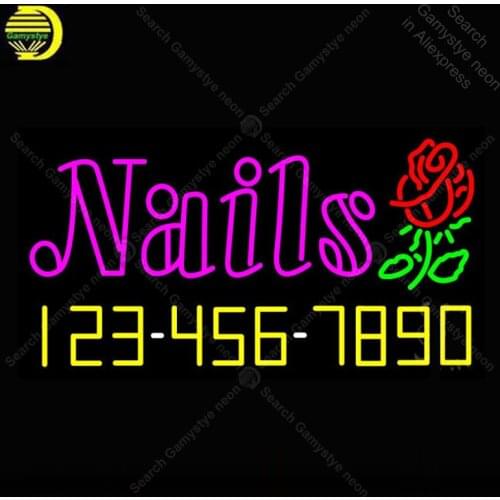 Neon Sign Nails with Phone Number Neon Light for Store Display Neon Bulbs Sign Decorative Arcade Neon Light Custom Affiche Lamps
