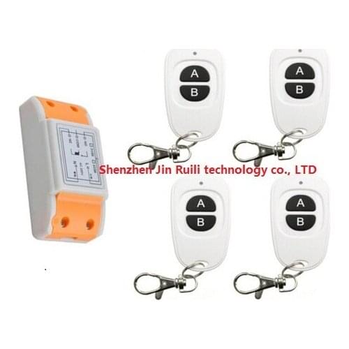 New 220 v 1 ch remote control switch 1 piece receiver + 4 piece transmitter two key Close to home