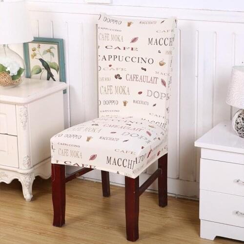Printed Chair Cover Stretch Spandex Seat Slipcover Dining Chair Covers For Living Room Wedding Hotel Office Home Decor Textile