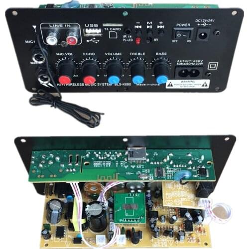 30-100W Power Amplifier Board Bluetooth Subwoofer 220V12V24V Family Car TF Card U Disk MP3 Player Audio Speaker Motherboard