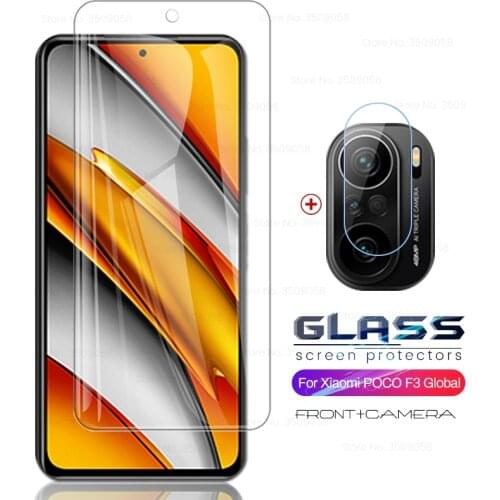 Poko f3 glass camera lens protective film for xiaomi little f 3 glass tempered pocophone poco f3 pocof3 5g screen protector glas