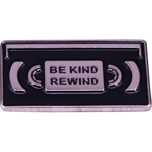 Get ready to rewind and memorialize your impressed collection of VHS tapes with this pin