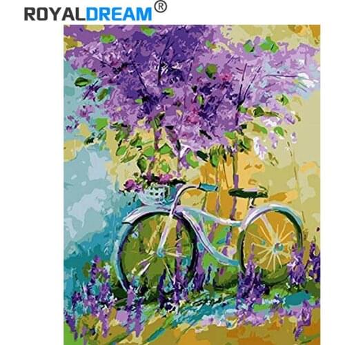 ROYALDREAM A Bike Painting By Numbers Handpainted Canvas Painting Home Wall Art Picture For Living Room Unique Gift