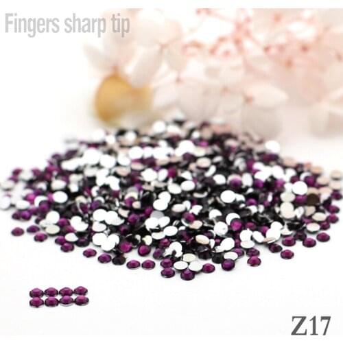 SS20-5mm Grape purple Nail Rhinestones 1000pcs Flat Back Non hotfix Glitter Nail Stones DIY 3d Nail Phones Decorations Z17