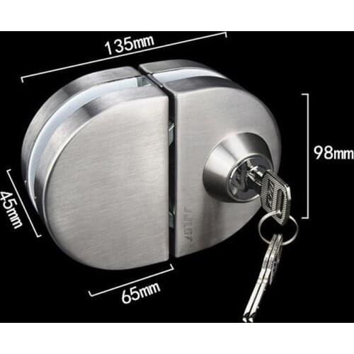 Glass Door Locks Single/Double Door No-need Punch Stainless Steel Central Frameless Glass Semicircular Lock Lockset