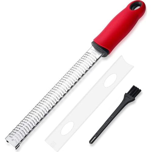 Premium Zester Grater-Made in Stainless Steel Blade-for zesting Citrus and Grating Cheese-Soft Touch Handle, kitchen tools