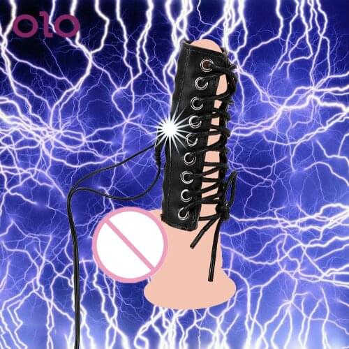 OLO Cock Extender Sex Products Penis Rings Electric Shock Medical Themed Toys Sex Toys for Men Erotic