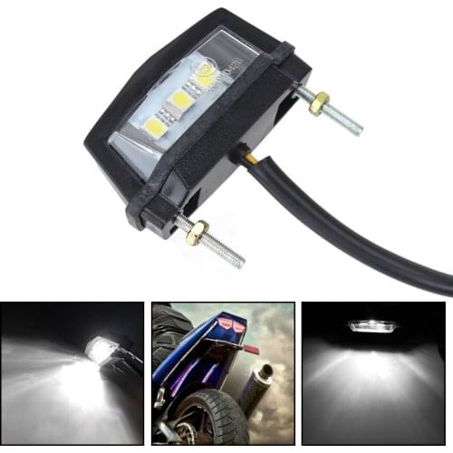 Universal Mini Motorcycle Motorbike License Light Motorcycle Tail Rear Light LED Number Plate Light Waterproof 12V