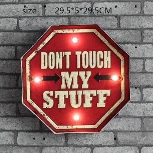 Vintage LED Neon lights signs Iron sheet painting Shabby chic Cerveja Brass knuckles weapon Cafe Bar Placas decorativas de metal