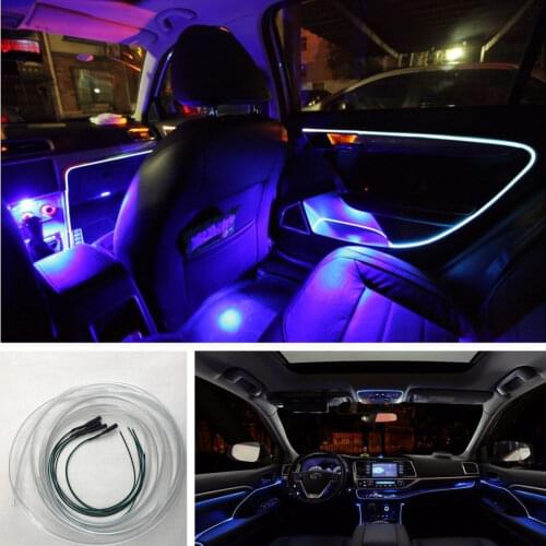 4M Fiber Optic Light Guide Trip + 4 Single Color Light Source Car Interior Decoration Atmosphere Light Guide Light Accessories