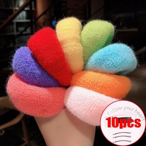 Candy Color High Stretch Towel Hair Tie Large Tie Hair Rubber Band Thick Hair Rope Head Rope Hair Accessories
