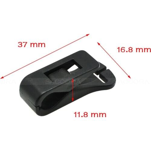 12mm Webbing Plastic ID Card Name Tag Holder Badge Clip Black For Cord Strap