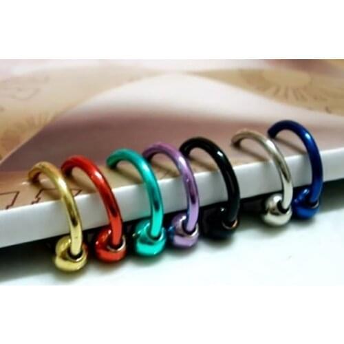 13mm invisible ear clip bead spring no ear pierced Mixed color nose ring Unisex Hoop Fake Earring septum Punk Lip Piercing