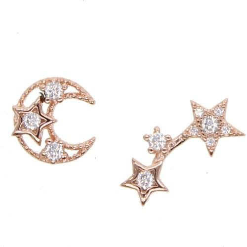 2018 Christmas gift moon star earring unique hollow engraved moon start elegance girl women gift fashion jewelry wholesale