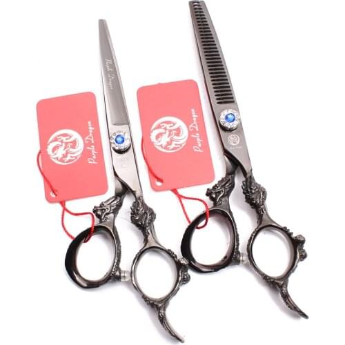 5.5" 6" 440C Black Color Dog Grooming Scissors Straight Scissors Thinninng Shears Professional Pets Scissors Animal Shears Z9004