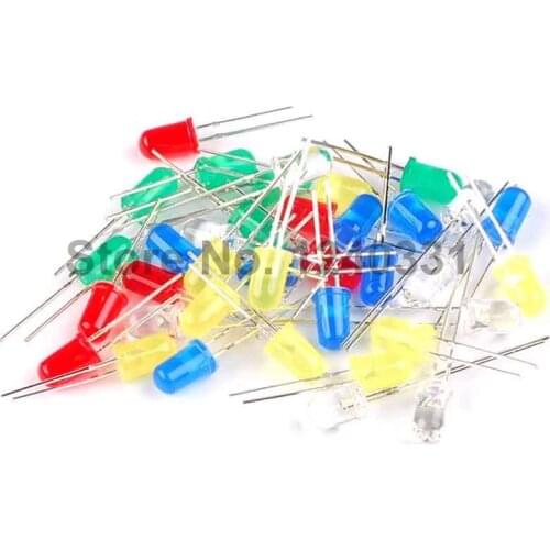 5type*40pcs=200pcs 5MM LED Red White Green Blue Yellow LED Package,Light emitting Diode Package