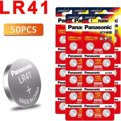 50pcs Panasonic 192 Original 1.5V 0%Hg Button Cell Batteries LR41 192 SR41 AG3 G3A L736 192 392A For calculator toy smart watch
