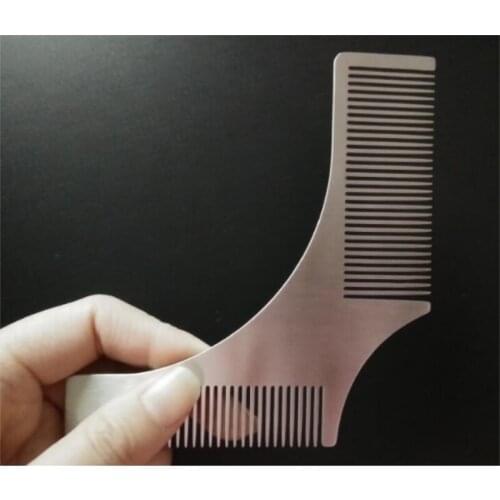 Stainless Steel Beard Shaping Tool Beard Modeling Template Carding Tool Beard Comb for Mens Shaving 50pcs