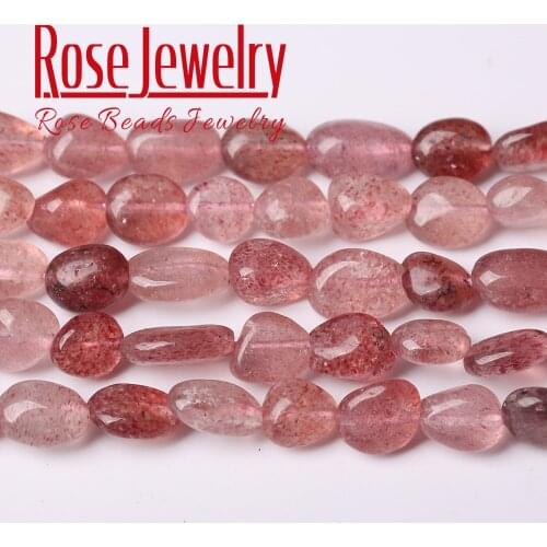 8-10 mm Natural Stone Irregular Cherry Strawberry Quartz Loose Bead For Jewelry Making Bracelet Necklace 15" Strand