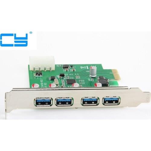 Adaptador pci express 4 portas pci express card usb 3.0 placa de Expansao Adicionar Em Cartoes Com 4 pinos da fontedealimentacao