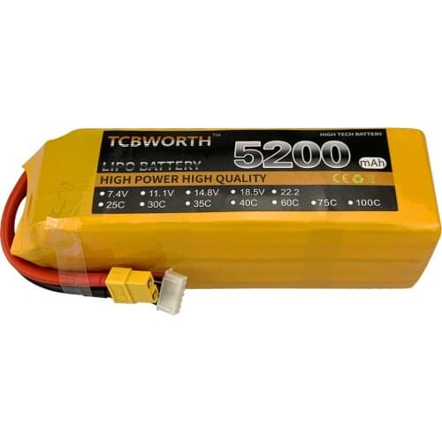 New Batteries 6S 22.2V 5200mAh 100C RC Toys LiPo Battery 22.2V For RC Airplane Helicopter Drone Quadrotor Aircraft 6S LiPo