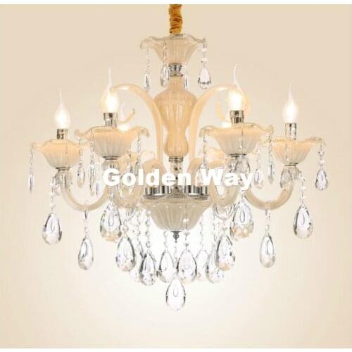 Free Shipping White Champagne Crystal Chandelier Pendant lustres de cristal Decoration Pendants and Chandeliers Home Lighting