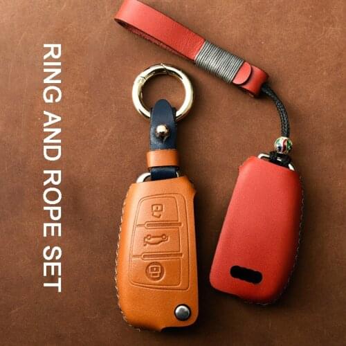 Hand made car key cover case genuine leather keychain For audi A3 A4 A4L B5 B6 B7 B8 B9 A5 A6 A6L C5 C6 Q3 Q5 Q7 S5 S7 RS3 TT