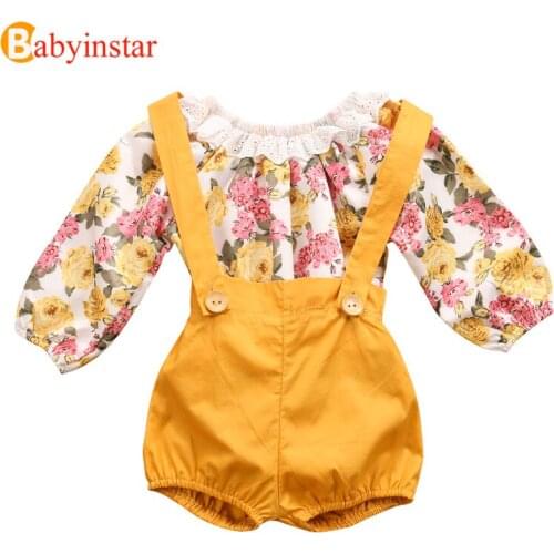Babyinstar 2019 New Baby Girl Cotton Clothing Sets Children Summer Fashion Outfits 2 Pcs Sets Tops + overall Outerwear