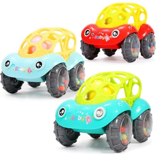 Baby Plastic Non-toxic Colorful Animals Hand Jingle Shaking Bell Car Rattles Toys Music Handbell for Newborns Kids Color Random