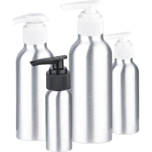 30ml 50ml 100ml 120ml 150ml 250ml Travel Bottle Empty Cosmetic Containers Aluminum Cosmetics Hand Lotion Pump Bottle 20pcs/lot